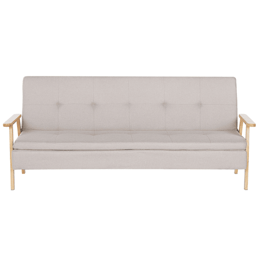 Sofá-cama TJORN Tecido Creme 3 lugares