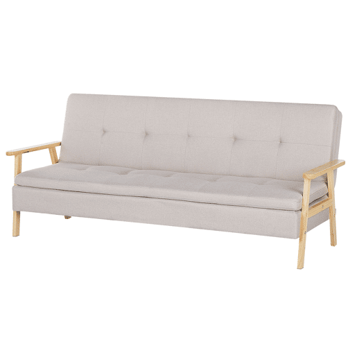 Sofá-cama TJORN Tecido Creme 3 lugares