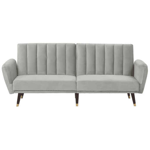 Sofá-cama VIMMERBY Veludo Cinzento claro 3 lugares