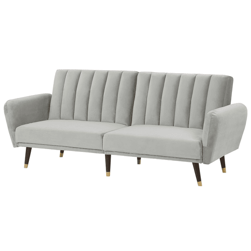 Sofá-cama VIMMERBY Veludo Cinzento claro 3 lugares
