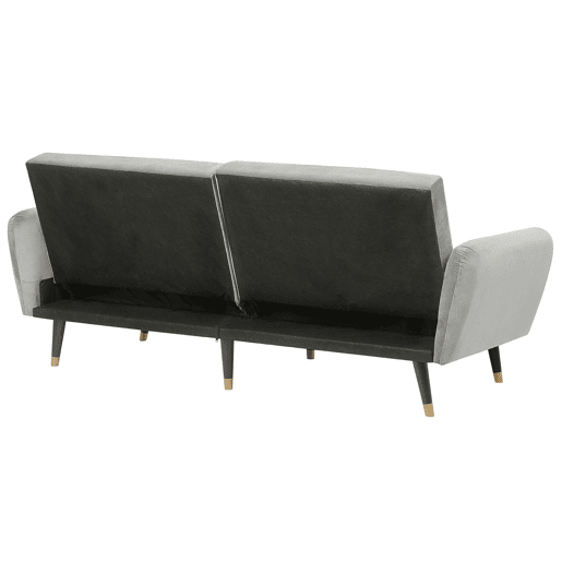 Sofá-cama VIMMERBY Veludo Cinzento claro 3 lugares