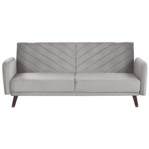 Sofá-cama SENJA Veludo Cinzento claro 3 lugares