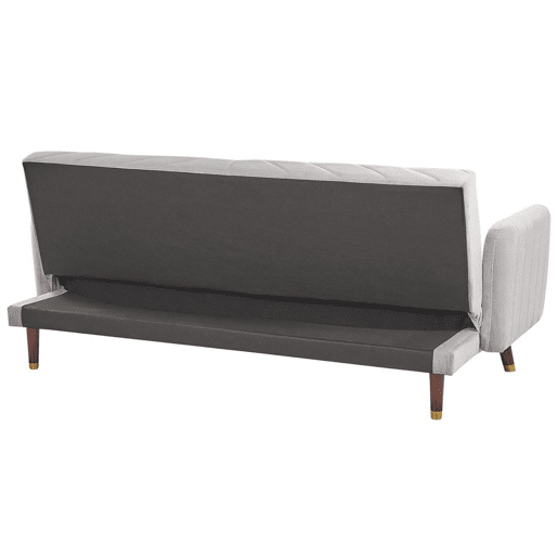 Sofá-cama SENJA Veludo Cinzento claro 3 lugares