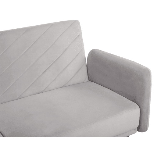 Sofá-cama SENJA Veludo Cinzento claro 3 lugares