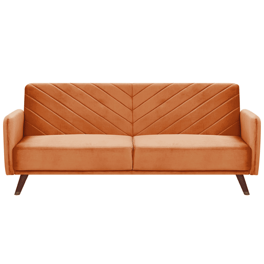Sofá-cama SENJA Veludo Laranja 3 lugares