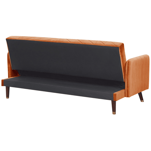 Sofá-cama SENJA Veludo Laranja 3 lugares