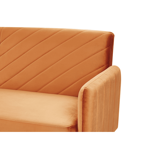 Sofá-cama SENJA Veludo Laranja 3 lugares