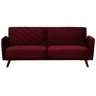 Sofá-cama SENJA Veludo Vermelho escuro 3 lugares