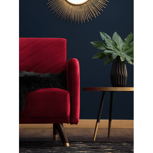 Sofá-cama SENJA Veludo Vermelho escuro 3 lugares