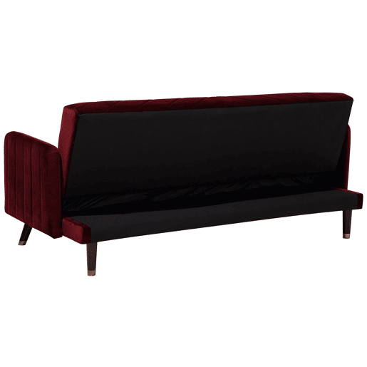 Sofá-cama SENJA Veludo Vermelho escuro 3 lugares