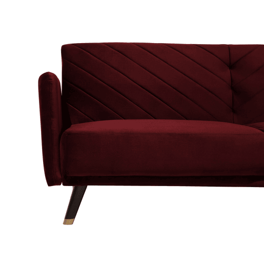Sofá-cama SENJA Veludo Vermelho escuro 3 lugares