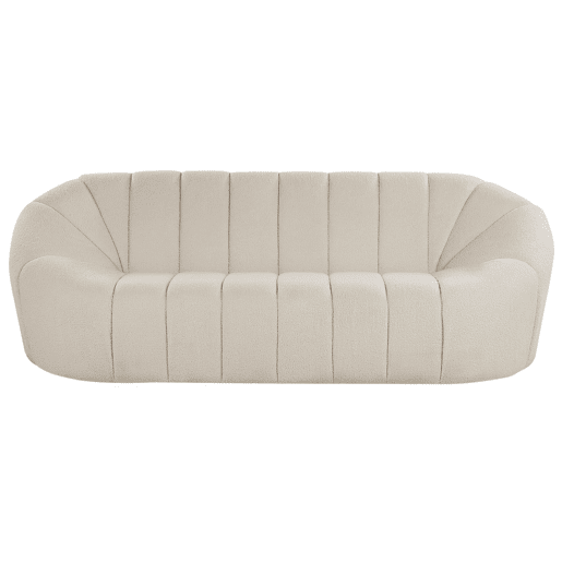 Sofá LOMMA Bouclé Branco 3 lugares