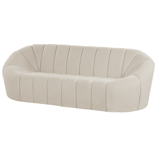 Sofá LOMMA Bouclé Branco 3 lugares