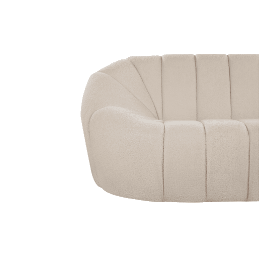 Sofá LOMMA Bouclé Branco 3 lugares