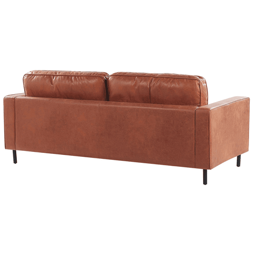 Sofá SAVALEN Pele sintética Castanho dourado 3 lugares