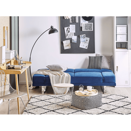 Sofá-cama YORK Veludo Azul marinho 2 lugares