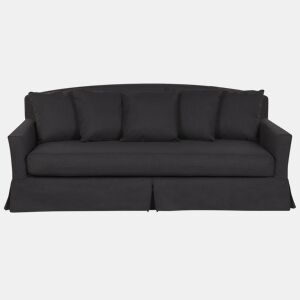 Sofá estofado de 3 lugares com capa amovível preto GILJA