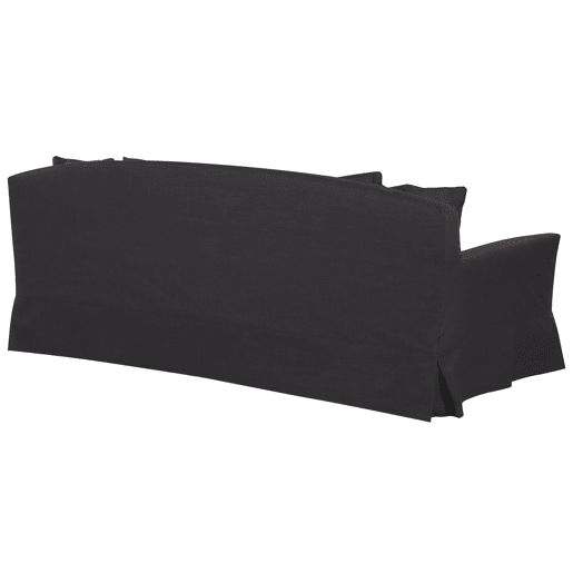 Sofá estofado de 3 lugares com capa amovível preto GILJA
