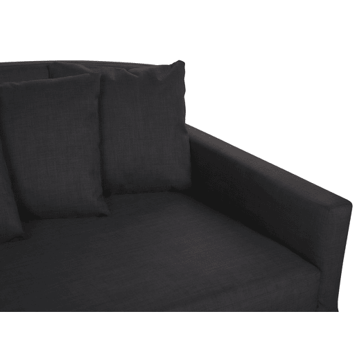 Sofá estofado de 3 lugares com capa amovível preto GILJA