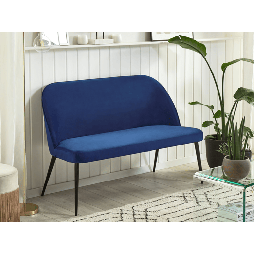 Banco estofado OSBY Veludo Azul marinho 2 lugares
