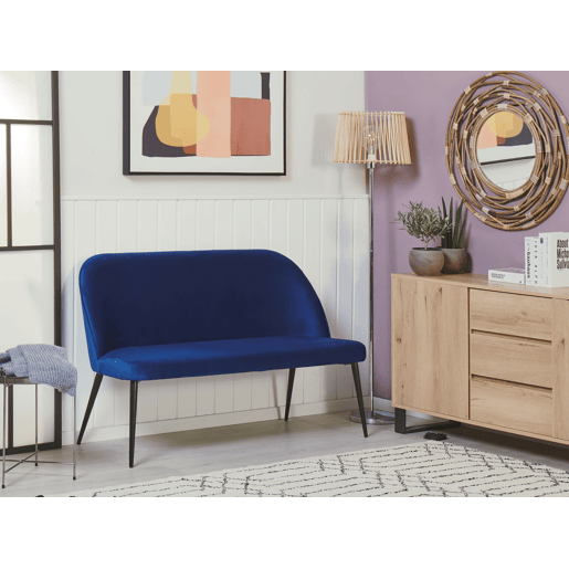 Banco estofado OSBY Veludo Azul marinho 2 lugares