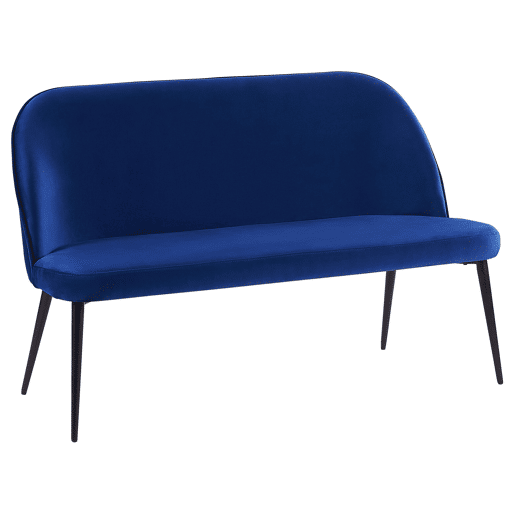Banco estofado OSBY Veludo Azul marinho 2 lugares