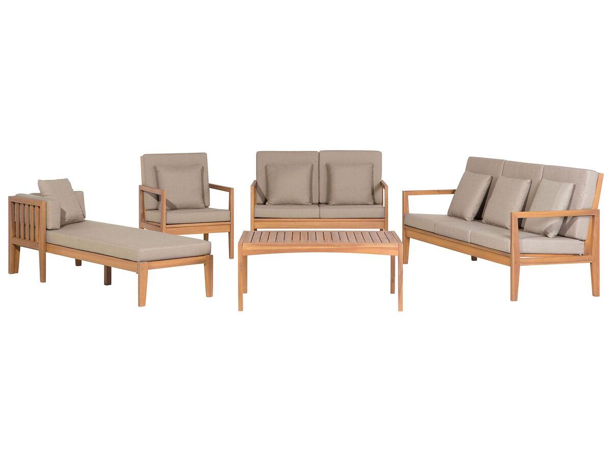 Beliani Conjunto de jardín Madera de acacia con certificado FSC® PATAJA