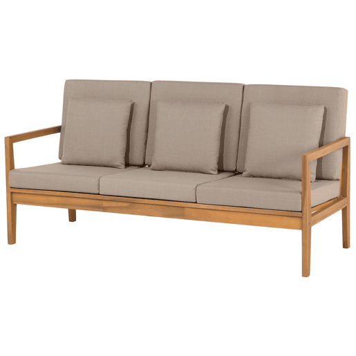 Conjunto de jardim com mesa 7 lugares PATAJA Madeira de Acácia certificada Castanho claro