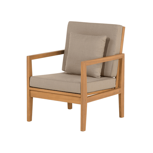 Conjunto de jardim com mesa 7 lugares PATAJA Madeira de Acácia certificada Castanho claro