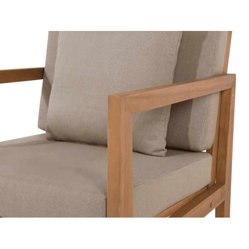 Conjunto de jardim com mesa 7 lugares PATAJA Madeira de Acácia certificada Castanho claro