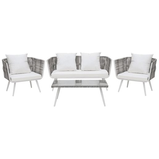 Conjunto de jardim com mesa 4 lugares RAGUSA Branco creme