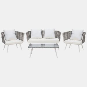 Conjunto de jardim com mesa 4 lugares RAGUSA Branco creme