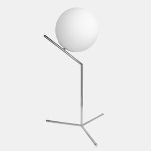 candeeiro de mesa em metal cromado série aimee 34cm