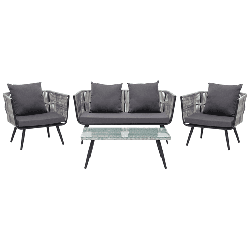 Conjunto de jardim com mesa 4 lugares RAGUSA Cinzento