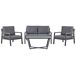 Beliani Conjunto de jardín Aluminio DELIA Beliani Conjunto de jardín Aluminio DELIA Gris Oscuro