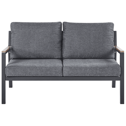 Conjunto de jardim com mesa 4 lugares DELIA Metal Cinzento