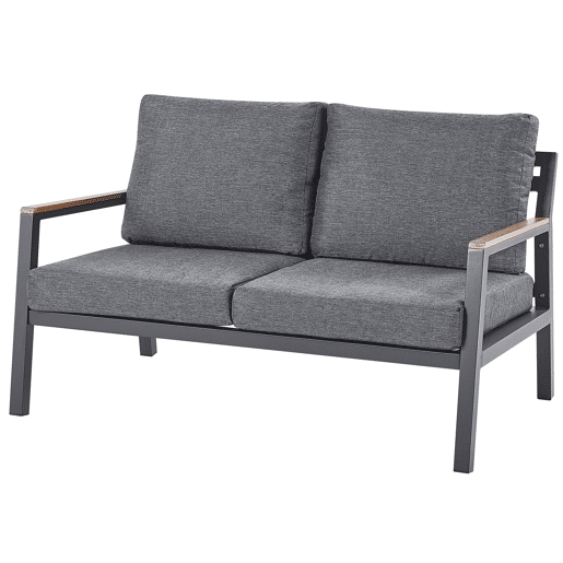 Conjunto de jardim com mesa 4 lugares DELIA Metal Cinzento