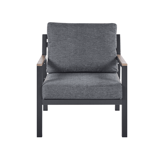 Conjunto de jardim com mesa 4 lugares DELIA Metal Cinzento