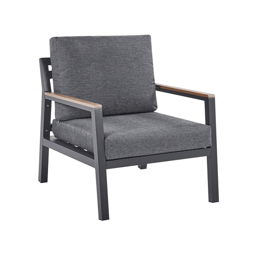 Conjunto de jardim com mesa 4 lugares DELIA Metal Cinzento