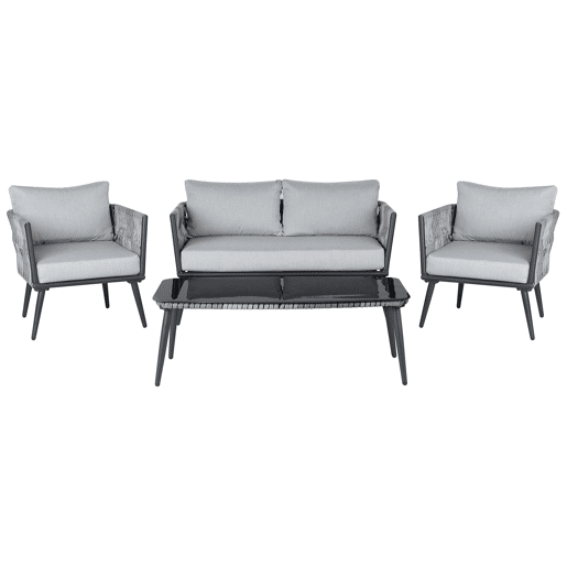Conjunto de jardim com mesa 4 lugares PREVEZA Cinzento