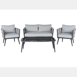 Conjunto de jardim com mesa 4 lugares PREVEZA Cinzento