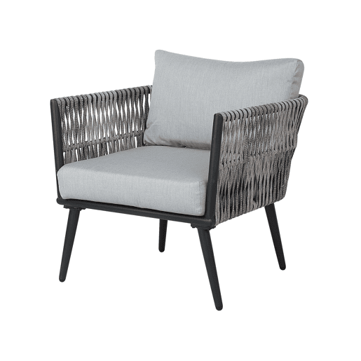 Conjunto de jardim com mesa 4 lugares PREVEZA Cinzento