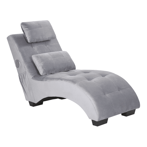 Chaise longue SIMORRE Veludo Cinzento Com altifalante Bluetooth integrado