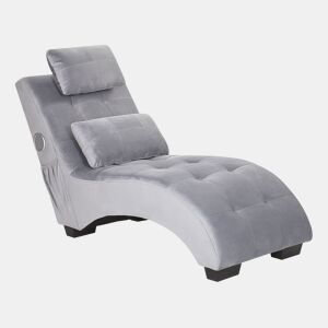 Chaise longue SIMORRE Veludo Cinzento Com altifalante Bluetooth integrado
