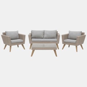 Conjunto de jardim com mesa 4 lugares VITTORIA Cinzento