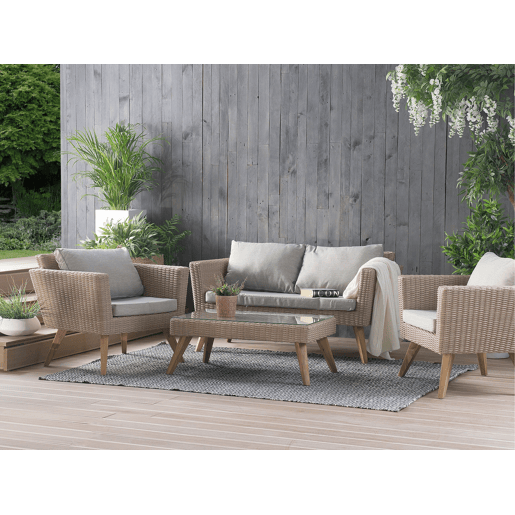 Conjunto de jardim com mesa 4 lugares VITTORIA Cinzento