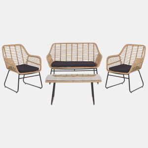 Conjunto de jardim com mesa 4 lugares MINORI Creme