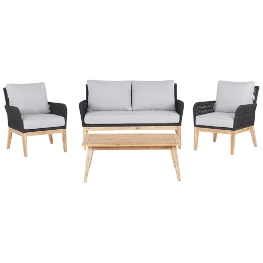 Beliani Conjunto lounge Madeira de acácia MERANO