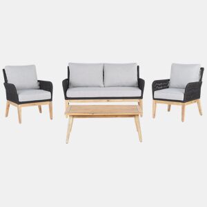 Beliani Conjunto lounge Madeira de acácia MERANO