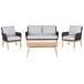 Beliani Conjunto de jardín Madera de acacia MERANO Beliani Conjunto de jardín Madera de acacia MERANO Gris Claro